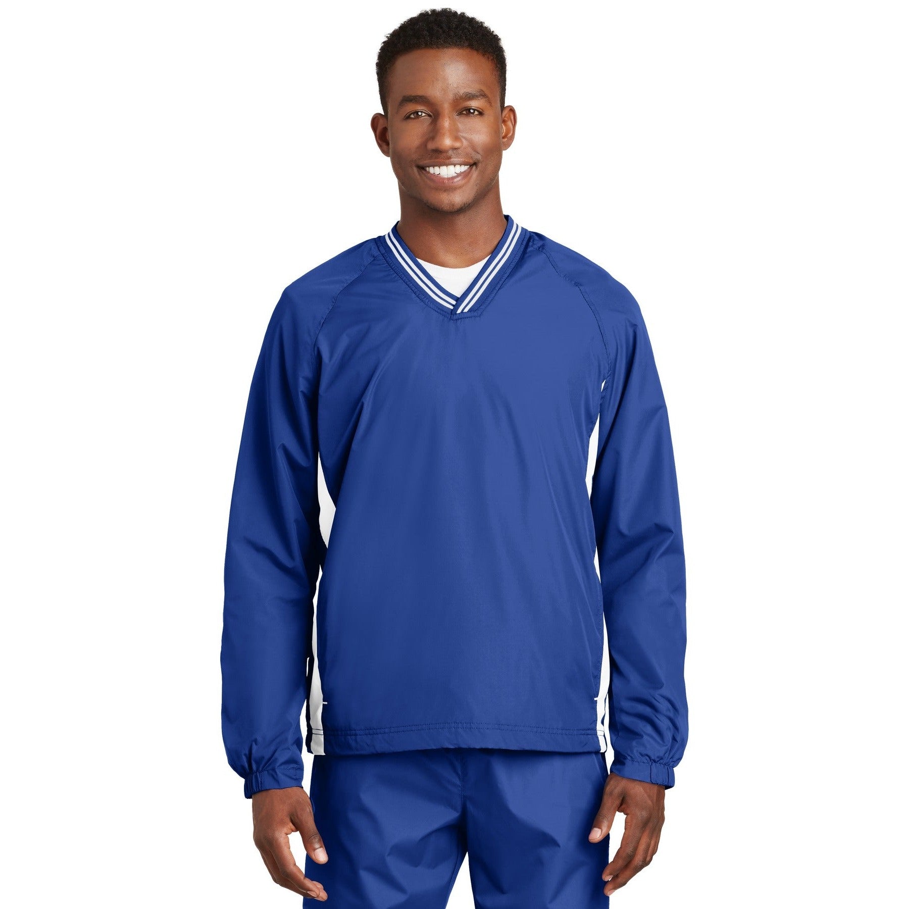 Sport-Tek-Sport-Tek® Tipped V-Neck Raglan Wind Shirt. JST62-MedTech-7
